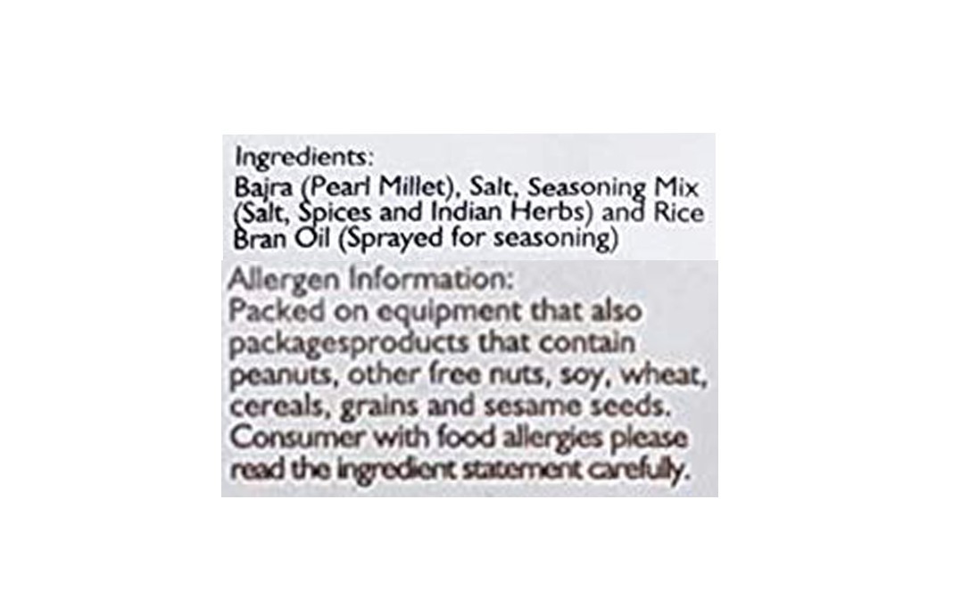 Smackys Roasted Bajra Puff (Pearl Millet)   Pack  127 grams